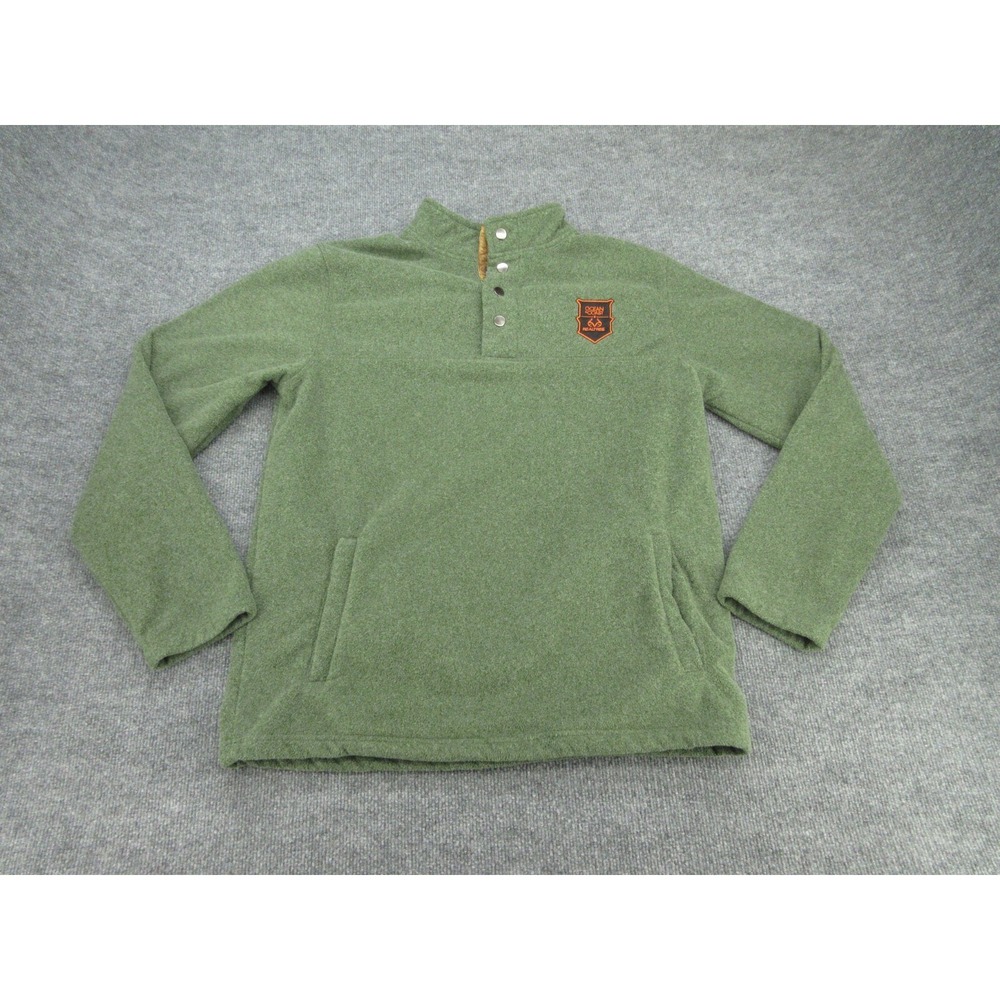 Ocean Coast Mens Fleece Pullover Regular Green Realtree Snap Mock Neck Large